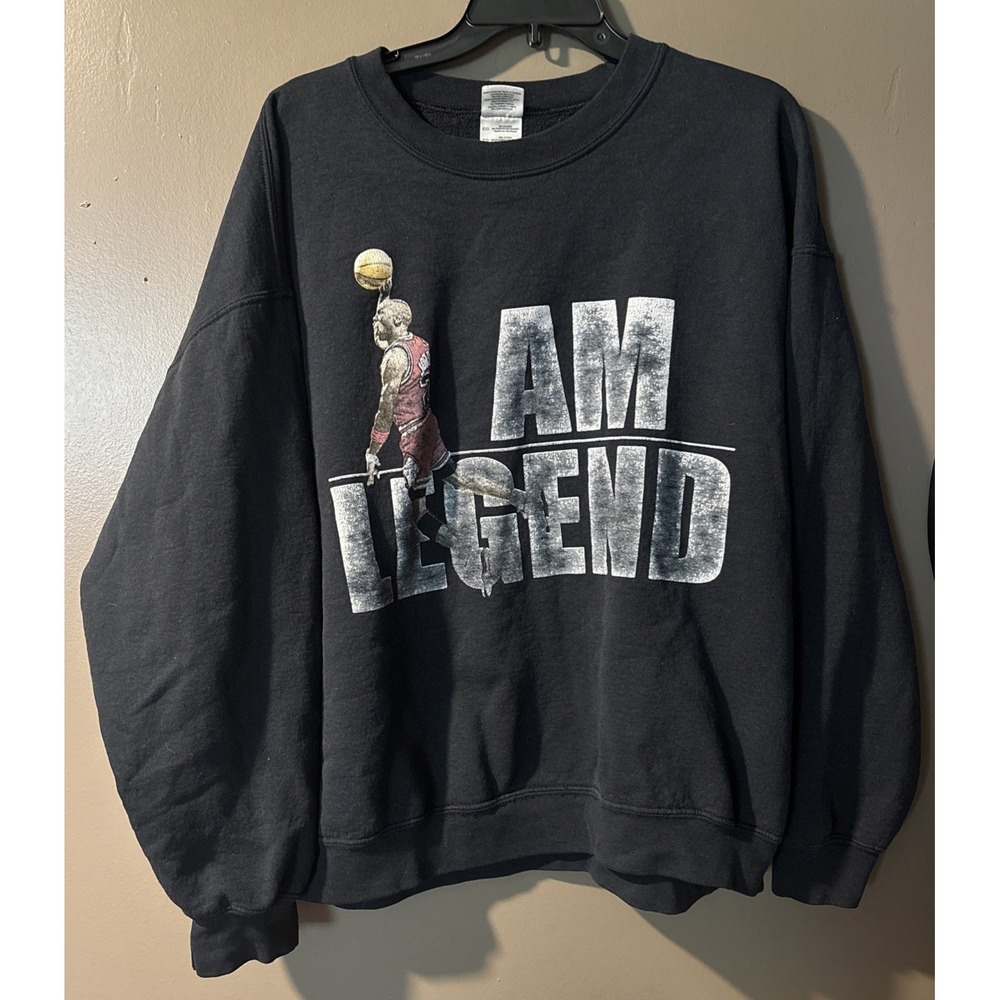 Michael Jordan I Am Legend Gildan S/M Sweatshirt Pullover NBA Chicago Bulls